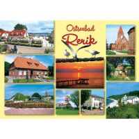 Rerik Postkarte Ostsebad 9 Motive quer gelb Ansichtskarte