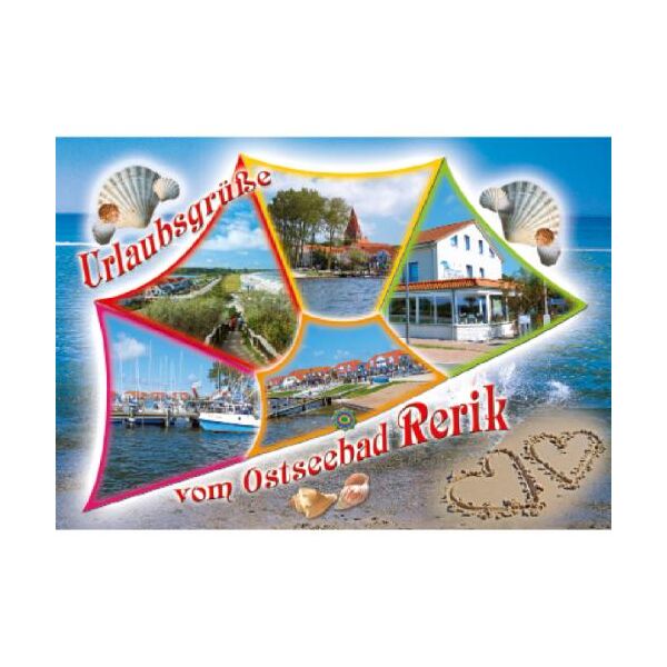 Rerik Postkarte Urlaubsgrüe vom Otseebad Rerik Muscheln Strand 5 Motive