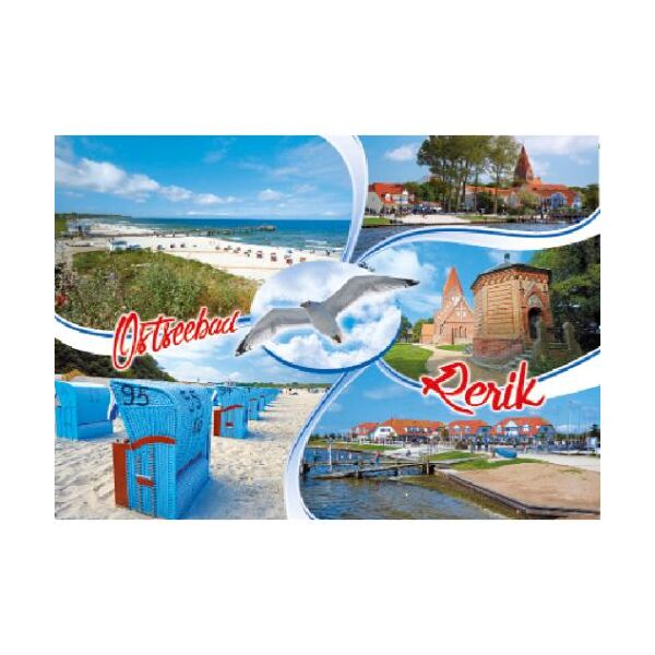 Rerik Postkarte Ostseebad 5 Motive Möwe Querformat
