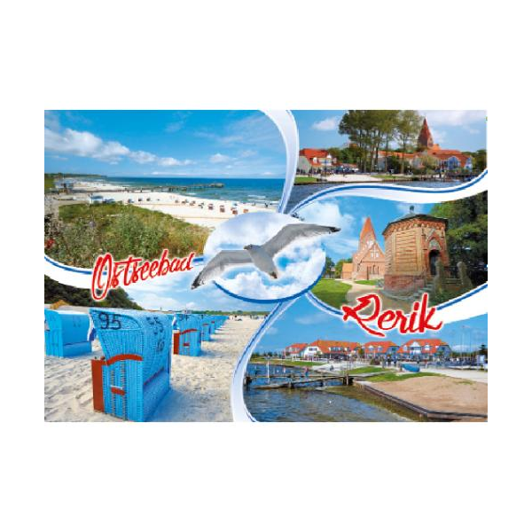 Rerik Postkarte Ostseebad 5 Motive Möwe Querformat