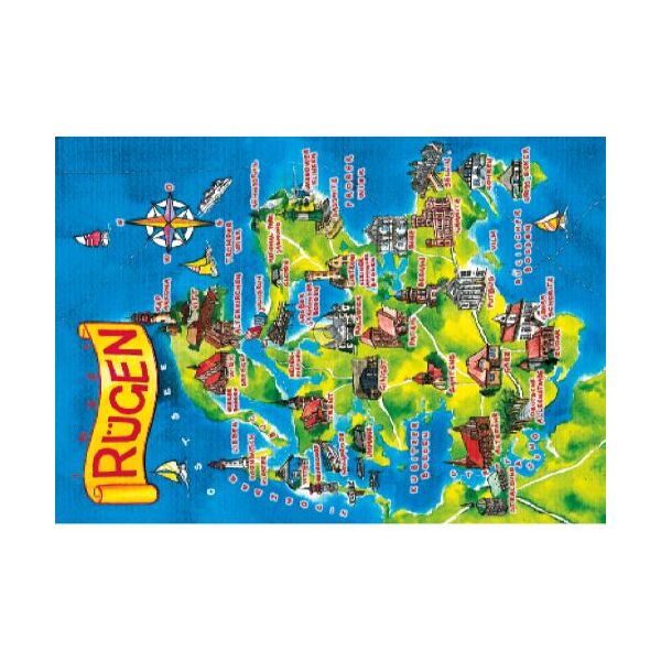 Insel Rügen Postkarte Ansichtskarte Motive 009 Landkarte