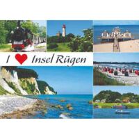 Insel Rügen Postkarte I love Ostseeinsel Rügen...