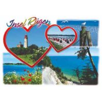 Insel Rügen Postkarte Ansichtskarte Herzen...