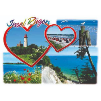 Insel Rügen Postkarte Ansichtskarte Herzen...