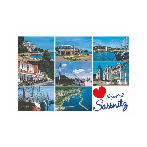 Sassnitz Postkarte Herz Hafenstadt 8 Fotomotive Ostsee