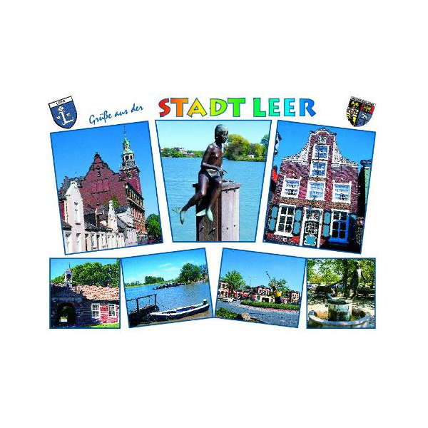 Leer Postkarte Ansichtskarte Motive 004 Grüße aus der Stadt Leer