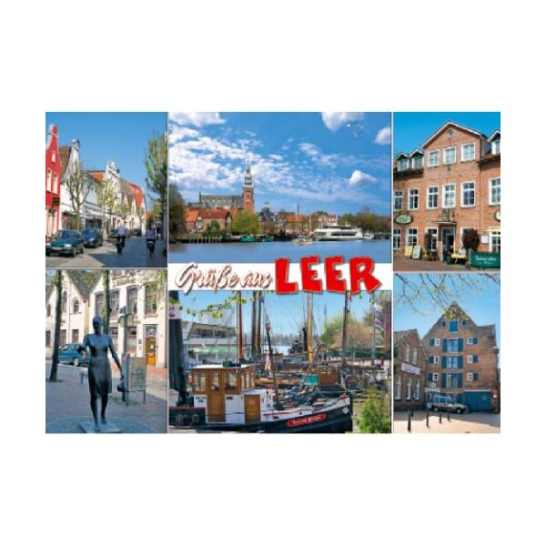 Leer Ostfriesland Postkarte Ansichtskarte Motive 016 Grüße aus Leer
