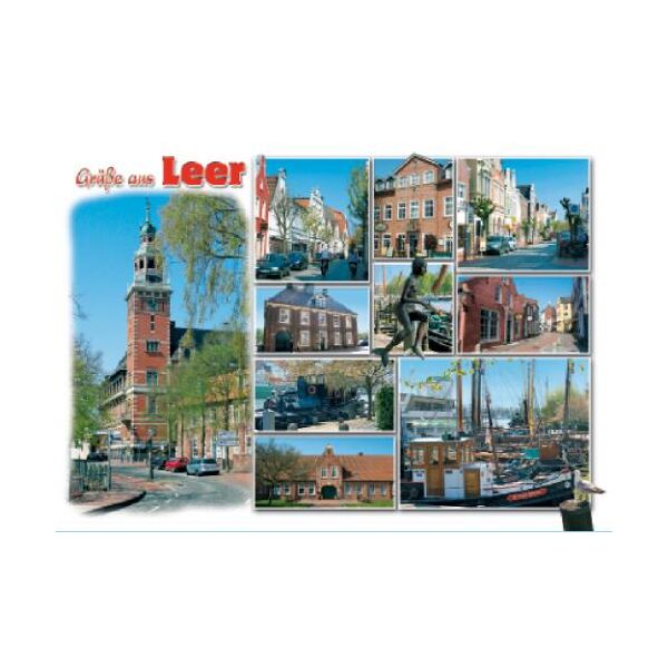 Leer Ostfriesland Postkarte Ansichtskarte Motive 018 Grüße aus Leer
