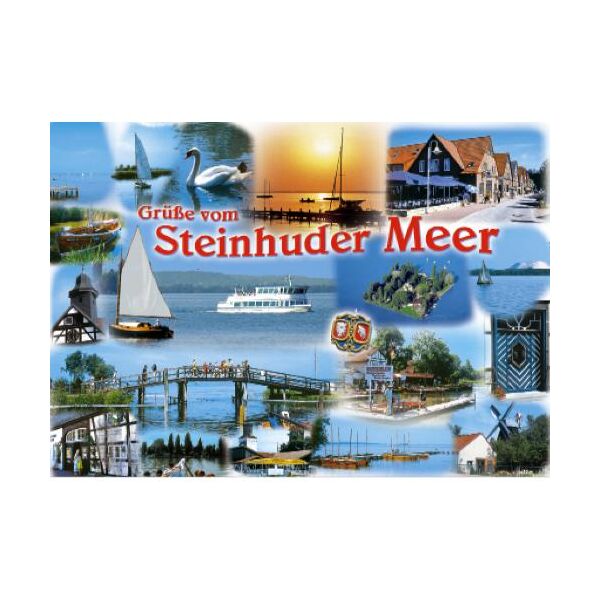 Postkarte Grüße vom Steinhuder Meer 8 Bilder Querformat Ansichtskarte