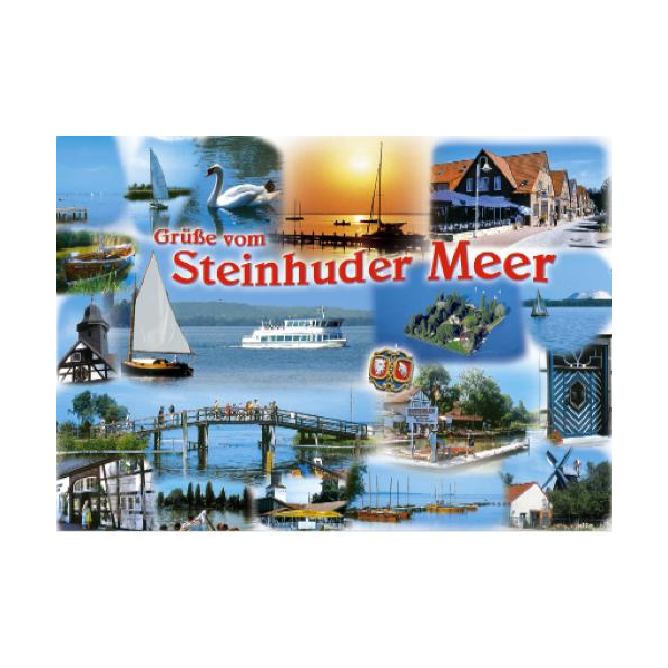 Postkarte Grüße vom Steinhuder Meer 8 Bilder Querformat Ansichtskarte