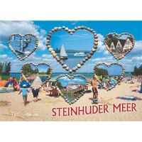 Steinhuder Meer Postkarte Strandmotiv Herzen...
