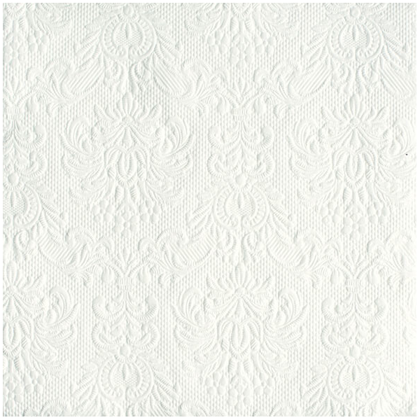 Servietten Lunch 33 x 33 cm 3-lagig mit Prägung 15 Servietten Elegance White weiß mit Prägung