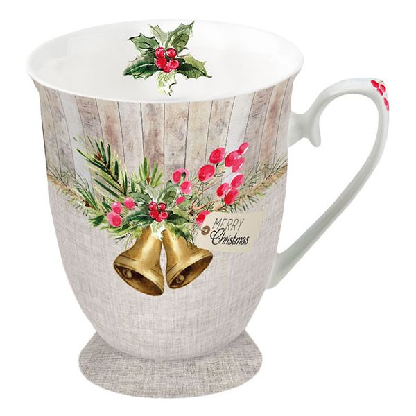 Weihnachten Becher 0.25 L h 10cm, Ø 7,5cm  Christmas Bells Glocken