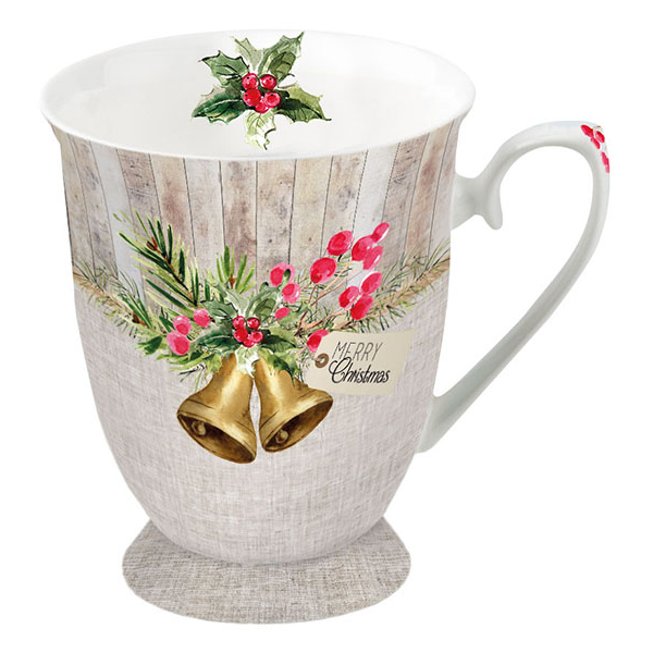Weihnachten Becher 0.25 L h 10cm, Ø 7,5cm  Christmas Bells Glocken