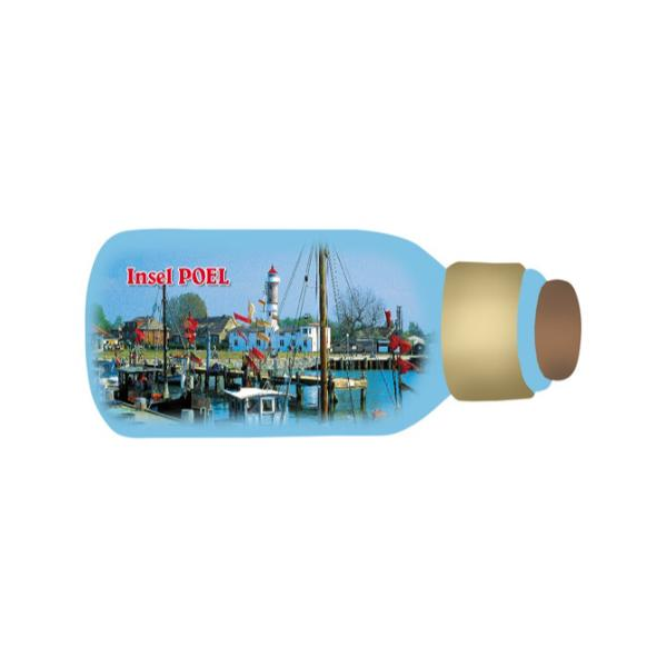 neu 2027 aus Holz Insel Poel Flaschenpost Magnete Motive IPO-1