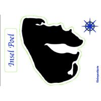 Insel Poel Klebekarte Autoaufkleber schwarze Silhouette...