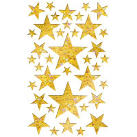 Sticker - Aufkleber - Holo-Sterne gold - Weihnachten