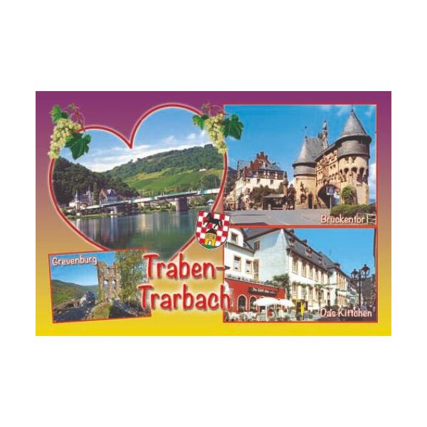 Traben-Trarbach Kühlschrankmagnet 4 Fotos Herz Mosel Weinreben