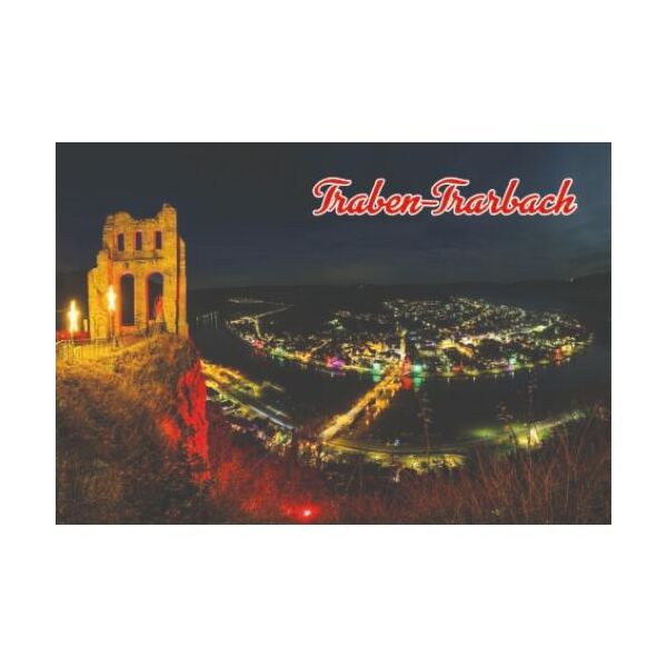 Traben-Trarbach Kühlschrankmagnet Nachtaufnahme Mosel Mont Royal