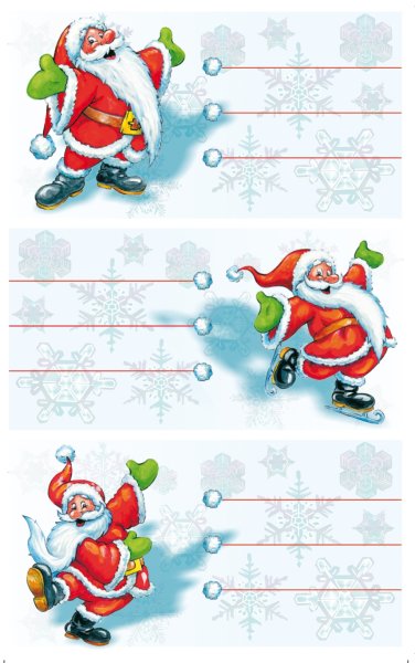 Sticker Weihnachten - Widmungsetikett Santa - Beschriftungsetiketten - Weihnachtsmann - Nikolaus