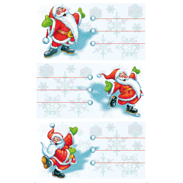 Sticker Weihnachten - Widmungsetikett Santa - Beschriftungsetiketten - Weihnachtsmann - Nikolaus