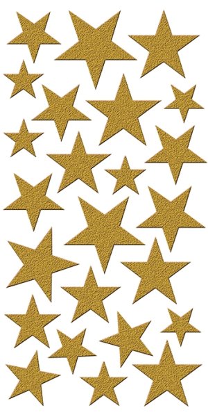 Sticker - 9x17,5 cm - Weihnachten - Glitter-Sticker gefüllte - 24 Sterne