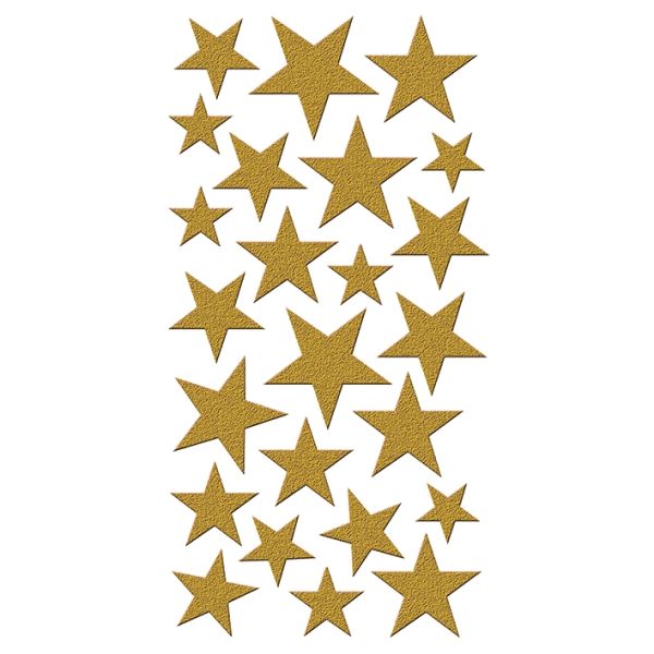 Sticker - 9x17,5 cm - Weihnachten - Glitter-Sticker gefüllte - 24 Sterne