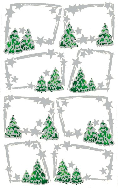 Sticker - Widmungsetikett - Aufkleber - Weihnachten - Tannen