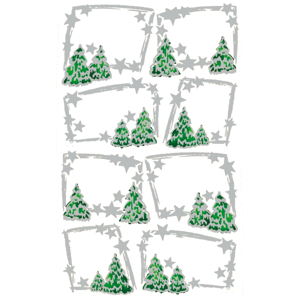 Sticker - Widmungsetikett - Aufkleber - Weihnachten - Tannen