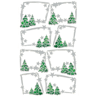 Sticker - Widmungsetikett - Aufkleber - Weihnachten - Tannen