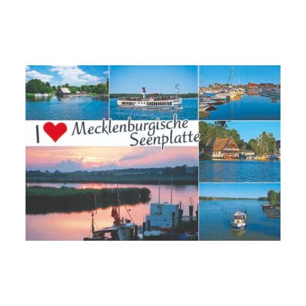 Mecklenburgische Seenplatte Kühlschrankmagnet I love Mecklenburgische Seenplatte
