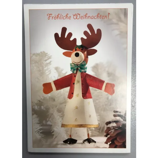 Weihnachten Postkarte  Elch Fröhliche Weihnachten