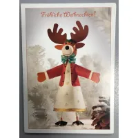 Weihnachten Postkarte  Elch Fröhliche Weihnachten