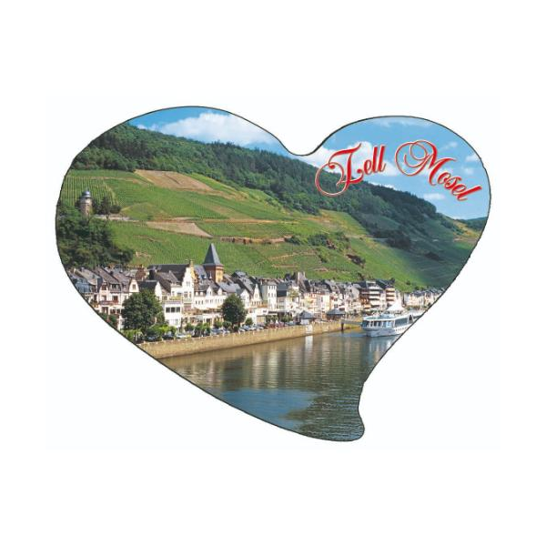 Zell an der Mosel Herz Kühlschrankmagnete ABS Motive ZELL-3 Mosel Strandpromenade