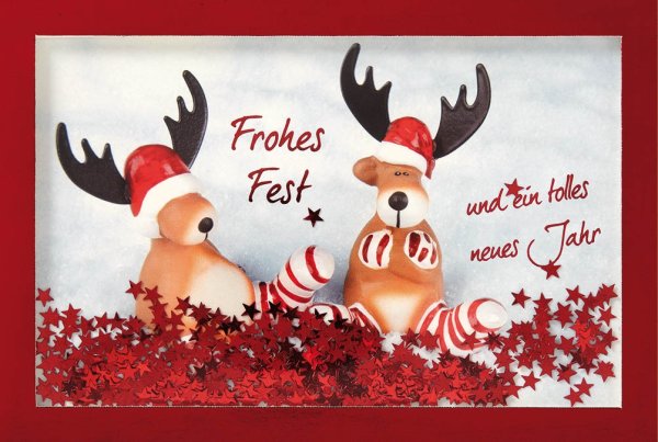 Weihnachten - Shake-Card - Glückwunschkarte im Format 11,5 x 17 cm mit Briefumschlag