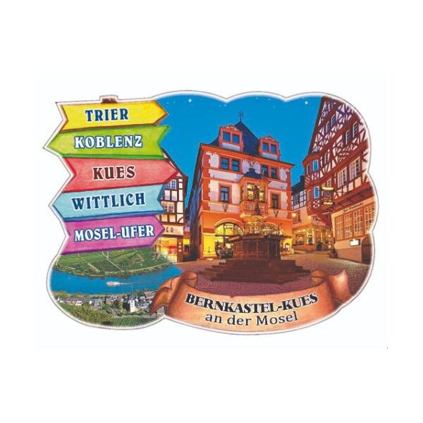 Bernkastel-Kues an der Mosel Wegweiser Magnet Marktplatz Nachbarstädte
