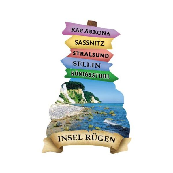 Insel Rügen Wegweiser Magnet Kühlschrankmagnet Steilküste Insel Rügen mit Wegweiserschildern in alle Richtungen
