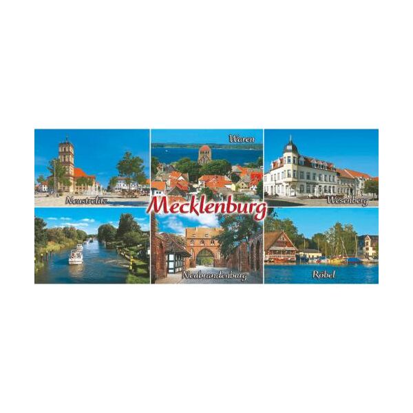 Mecklenburgische Seenplatte Kühlschrankmagnet XL Bilder von sechs Orten