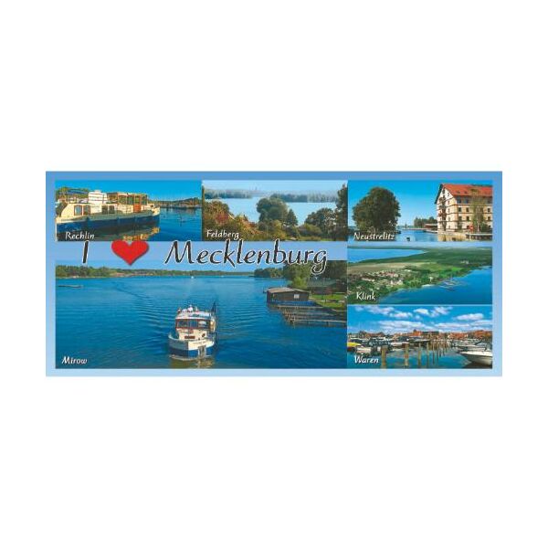 Mecklenburgische Seenplatte Kühlschrankmagnete XL I love Mecklenburg Herz