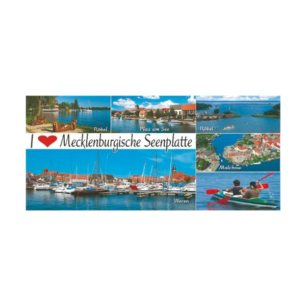 Mecklenburgische Seenplatte Kühlschrankmagnete XL Herz I love Mecklenburgische Seenplatte