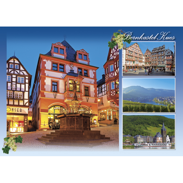 Bernkastel-Kues Postkarten Ansichtskarten Brunnen Fachwerkhäuser