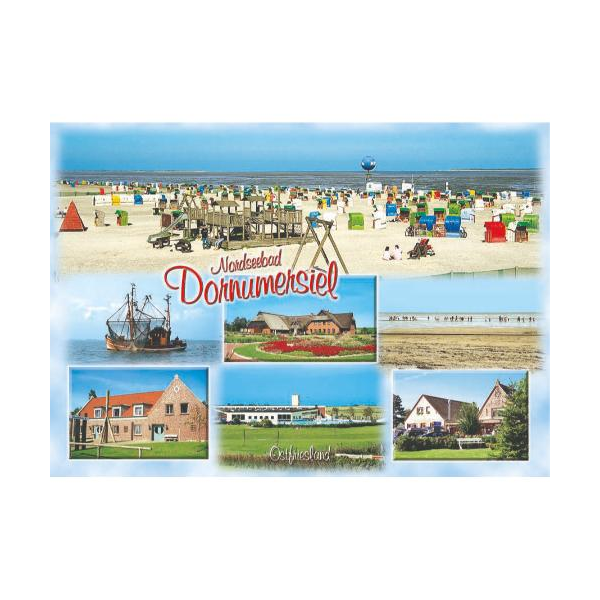 Dornumersiel Ostfriesland Postkarten Motiv 036 Nordseebad Dornumersiel Strand