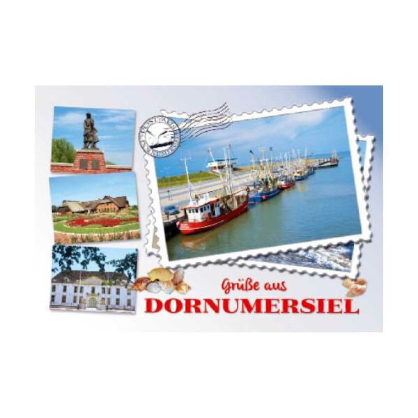 Grüße aus Dornumersiel Ostfriesland Postkarten Querformat 4 Bilder Weltpostkarte