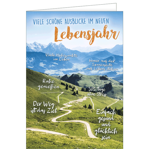 Geburtstag große A4 XXL Karte mit Umschlag Zum Geburtstag Berge Schöne Ausblicke im neuen Jahr