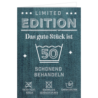 50. Geburtstag große A4 XXL Karte mit Umschlag...