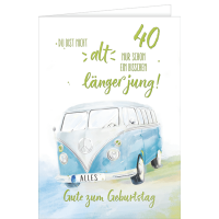 40. Geburtstag große A4 XXL Karte mit Umschlag...
