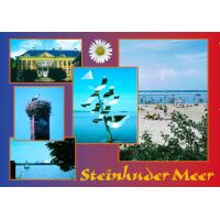 Steinhuder Meer Postkarte Rot Dunkelblau 5 Bilder Querformat