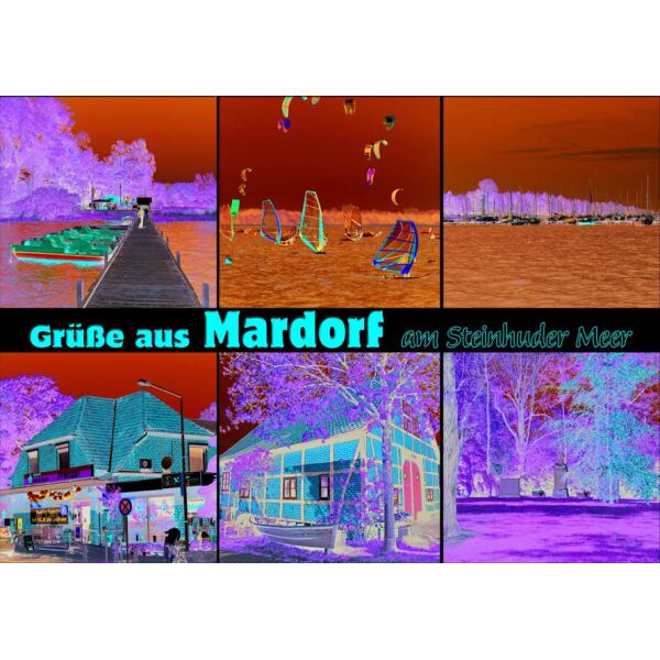 Steinhuder Meer Postkarte Grüße aus Mardorf 6 Bilder Querformat
