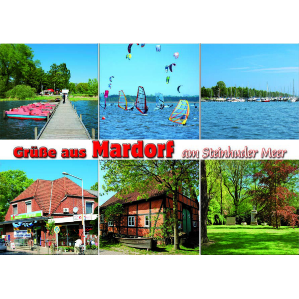 Steinhuder Meer Postkarte Grüße aus Mardorf 6 Bilder Querformat