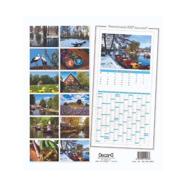 Spreewald Wandkalender 2027 mit Terminplaner 22 x 24